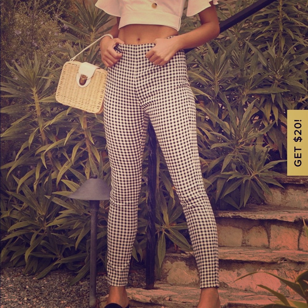 Juicy black label Couture high waisted check pants